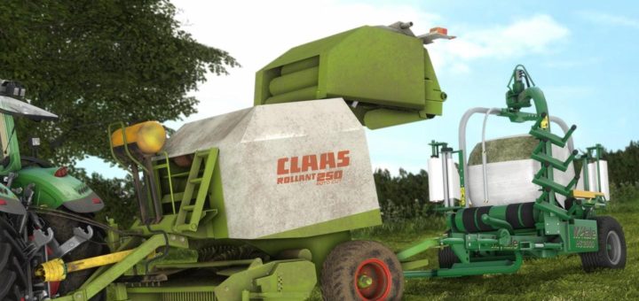 Мод тюкопресс CLAAS ROLLANT 250 WITH BALE WRAPPER ARM V1.0 FS17