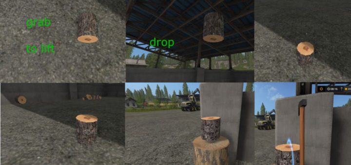 Мод пеньки CHOPPING BLOCK V1.0.0.0 Farming Simulator 2017