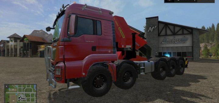 Мод грузовик MAN 10X10 CRANE V1.0.0 Farming Simulator 2017