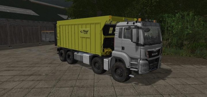 Мод грузовик MAN TGS FLIEGL 8X8 V3.4 Farming Simulator 2017