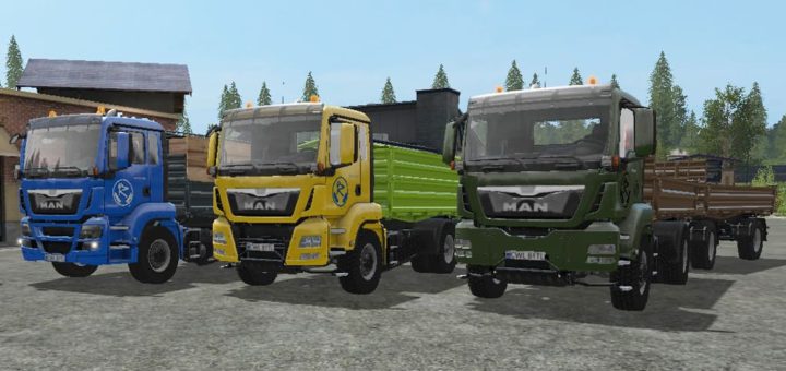 Мод ПАК Man TGS Tipper Truck Pack Farming Simulator 17