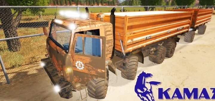 Мод грузовик КамАЗ-6350 8х8 v1.1 Фарминг Симулятор 2017