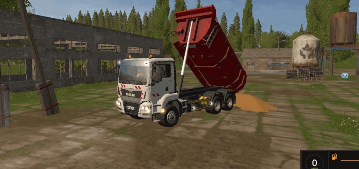 Мод грузовик MAN TGS 33.360 6x4BB Tipper v 1.1 Farming Simulator 2017