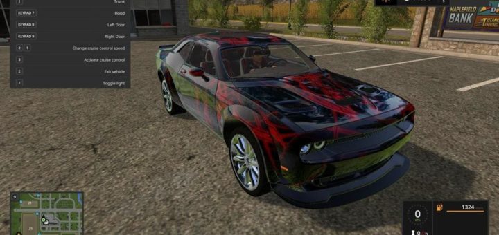 Мод авто Dodge Challenger Red Neon v1.0 FS17