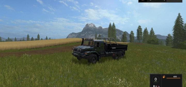 Мод грузовик ZETROS 3643 BLACK V3.1 Farming Simulator 17