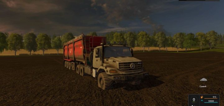 Мод тягач MB Zetros v1.0.0.0 Farming Simulator 17