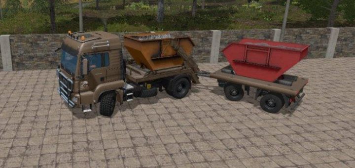 Мод ПАК MAN SKIP TRUCK WITH CONTAINER V1.0 Farming Simulator 2017