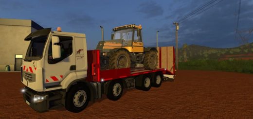 Мод грузовик RENAULT LOW LOADER TRUCK WITH FOLDING RAMPS V1.0.0.1 FS17