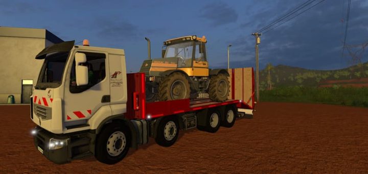 Мод грузовик RENAULT LOW LOADER TRUCK WITH FOLDING RAMPS V1.0.0.1 FS17
