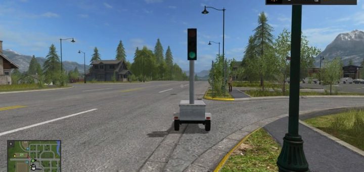 Мод светофор MOBILE TRAFFIC LIGHT V1.0 Farming Simulator 2017
