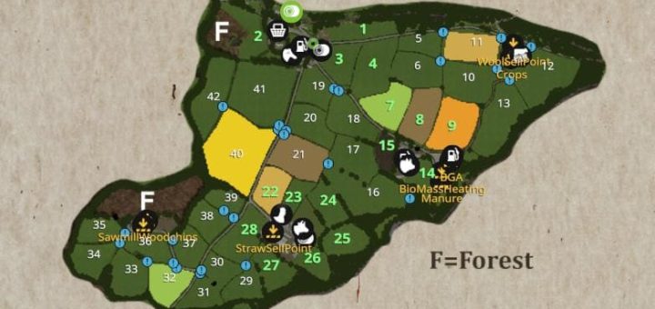 Мод карта GWENDDWR MAP V1.0.0.0 Farming Simulator 17