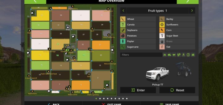 Мод карта VALLEY OF CANE V1.0.0.0 Farming Simulator 2017