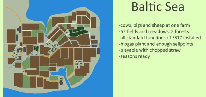Мод карта BALTIC SEA V1.1.0.0 Farming Simulator 2017