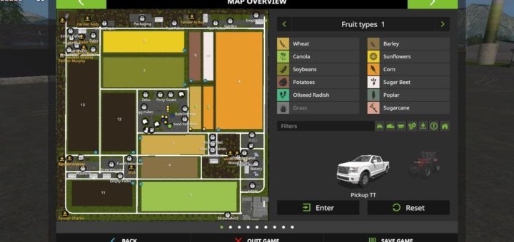 Мод карта CANADIAN PRODUCTION MAP V1.2 Farming Simulator 2017