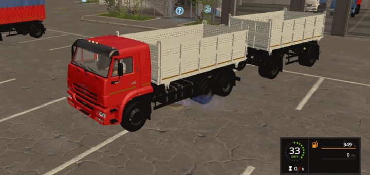 Мод ПАК КамАЗ-45143-6012 и Нефаз-8560-02 v2.0 Gear Box Фарминг Симулятор 2017