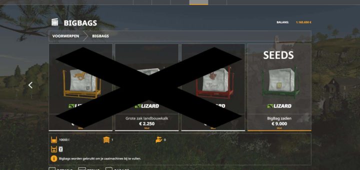 Мод 10K capacity bigBag Seeds v1.0 Farming Simulator 19