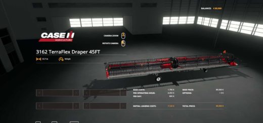 Мод жатка CASEIH 3162 TerraFlex Draper 45FT v1.0 FS19
