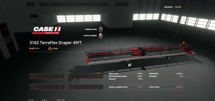 Мод жатка CASEIH 3162 TerraFlex Draper 45FT v1.0 FS19