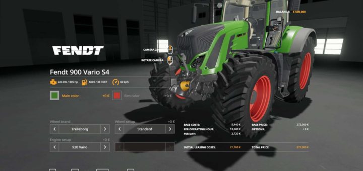Мод трактор Fendt 900 Vario S4 Full option v1.0.0.1 FS19