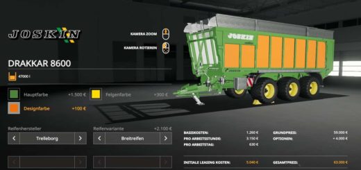 Мод прицеп JOSKIN 8600 by Alex Blue 1.0.4 Farming Simulator 19
