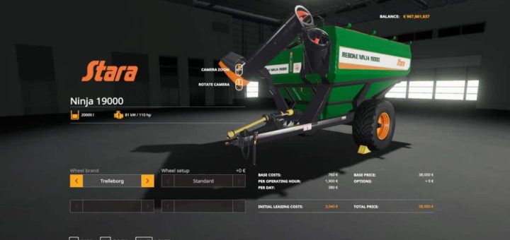 Мод прицеп Stara Ninja 19000 v1.0 Farming Simulator 2019