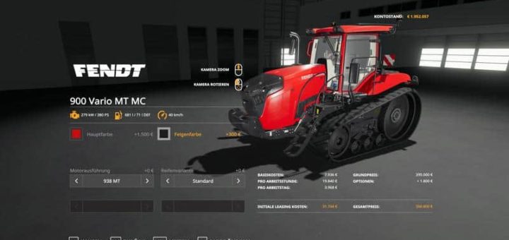 Мод трактор Fendt MT900 – Multicolor v1.0 FS19
