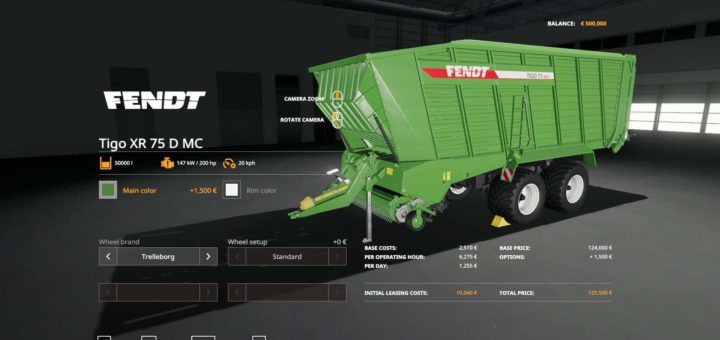 Мод прицеп Fendt Tigo XR 75 v1.0 Farming Simulator 2019