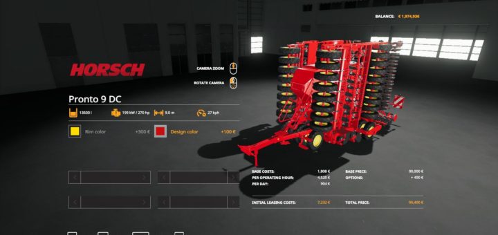 Мод сеялка HORSCH PRONTO 9DC BY STEVIE V 1.0.0.0 FS19