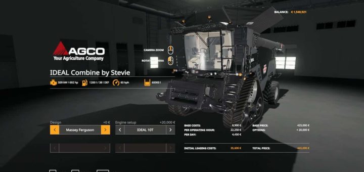 Мод комбайн IDEAL combine and cutter pack v2.0 FS19