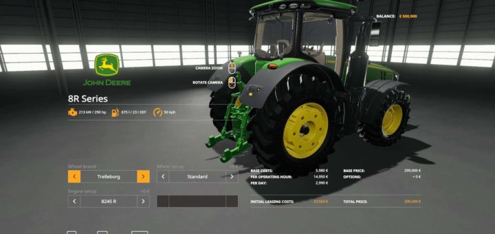 Мод трактор John Deere 8R with SeatCam v1.0.0.0 FS19