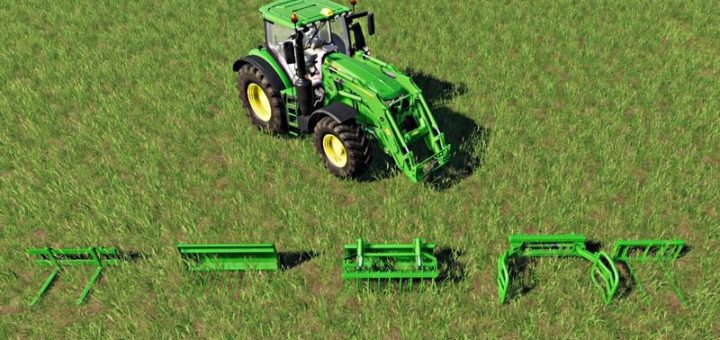 Мод ПАК John Deere front loader attachments set v1.0 FS19