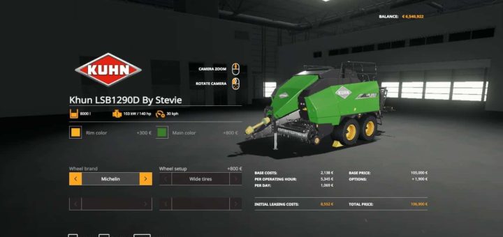 Мод ПАК Kuhn LSB1290D baler + Merge Maxx902 FS19