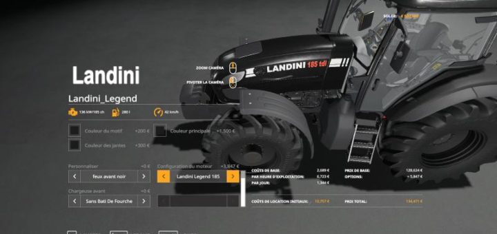Мод трактор Landini Legend 165/185 tdi v1.0.0.0 FS19