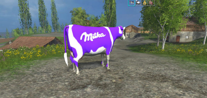 Мод корова Placeable Kuh Milka Farming Simulator 19