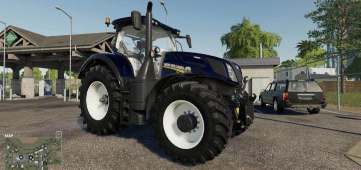 Мод трактор New Holland T7 Blue Chrome Power v1.0 Farming Simulator 19