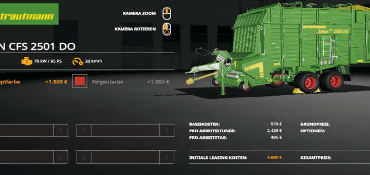 Мод прицеп Strautmann Zelon 1.0.0.0 Farming Simualator 2019