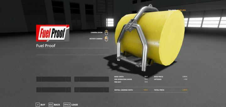 Мод Fuel Proof V1.0 Farming Simulator 19