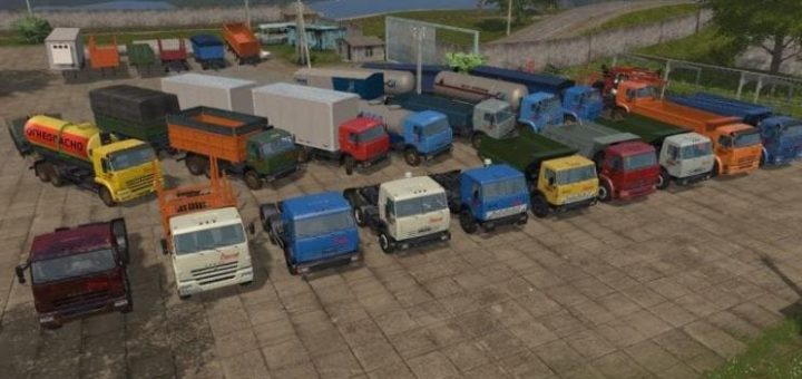 Мод ПАК КАМАЗОВ ДЛЯ КАРТЫ РОССИЯ V1.2 Фарминг Симулятор 2017