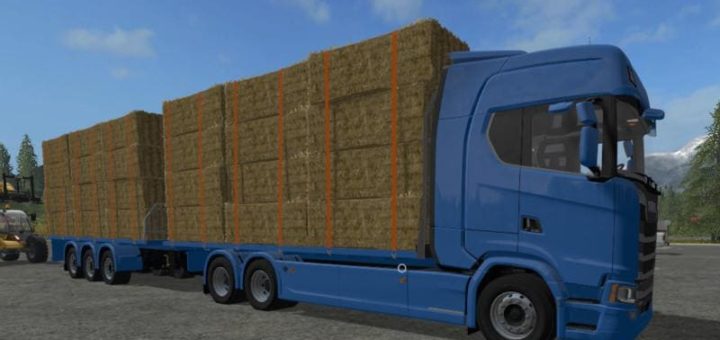 Мод грузовик SCANIA S FLATBED AND MATCHING TRAILER V1 FS17