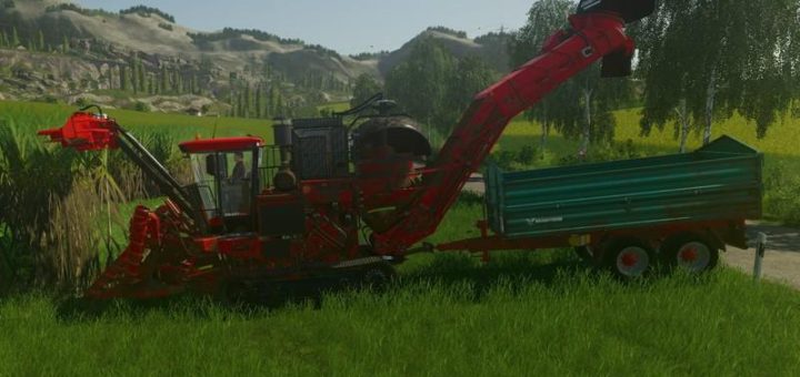 Мод комбайн Austoft A8800 Multi-Row + Farmtech TDK1600 v1.0 FS19