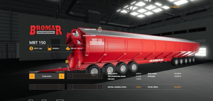Мод прицеп BROMAR MOTHERBIN V1.0 Farming Simulator 19