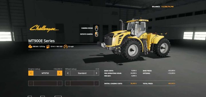 Мод трактор Challenger MT900E VE v1.0 Farming Simulator 2019