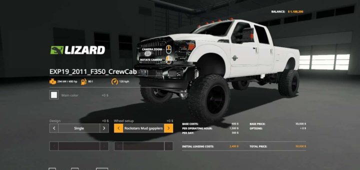 Мод авто 2011 Ford F350 v1.0.0.0 Farming Simulator 19