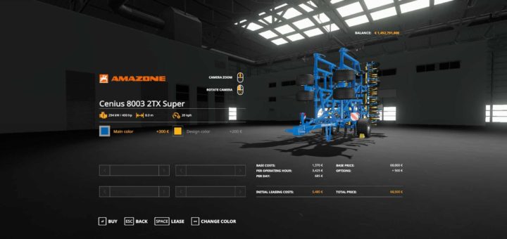 Мод Amazone Cenius 8003 2TX Super Gamling Edition v1.0.0.0 FS19