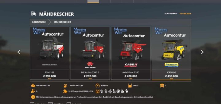 Мод скрипт AUTOCONTUR FOR STANDARD HARVERSTERS V1.0.1.0 FS19
