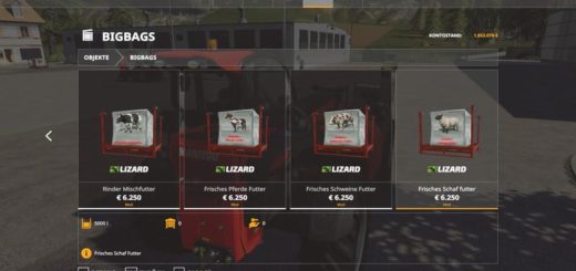 Мод мешки BigBag for All Animals v1.0 Farming Simulator 19
