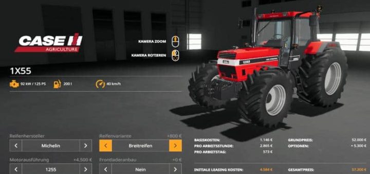 Мод трактор Case IH 1X55 v1.0.0.0 Farming Simulator 19