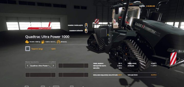 Мод трактор CaseIH quadtrac UltraPower 1000 v1.0 FS19