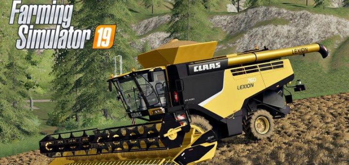 Мод комбайн Claas Lexion 760 USA v1.0.0.0 Farming Simulator 19
