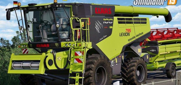 Мод комбайн Claas Lexion 795 Monster Limited Edition v1.0.0.0 FS19